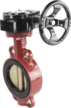 Затвор дисковый поворотный ABRA Ду40 Ру16 BUV-VF843D, межфланцевый, корпус - чугун, диск - бронза, редуктор, NBR в Ярославле